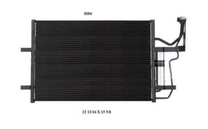 CONDENSADOR DE AIRE MZ 3 04-10 L4 2.0, 2.3 LTS AUT/STD C/SECADOR 22 3/4X14 7/8X16MM ALUM SOLD